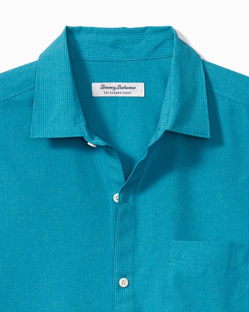 Big and Tall Bahama Coast IslandZone Heathered Solid Camp Shirt