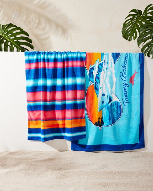 Sunrise Beach and Yachting Sunnies Beach Towels - Set of 2