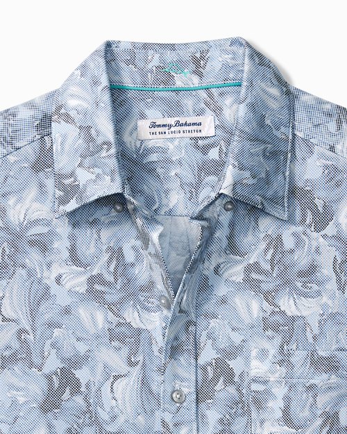 San Lucio Brushstroke Flora IslandZone Stretch Short-Sleeve Shirt