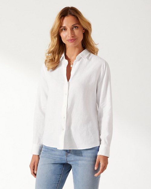 Long-Sleeve Coastalina Linen Shirt
