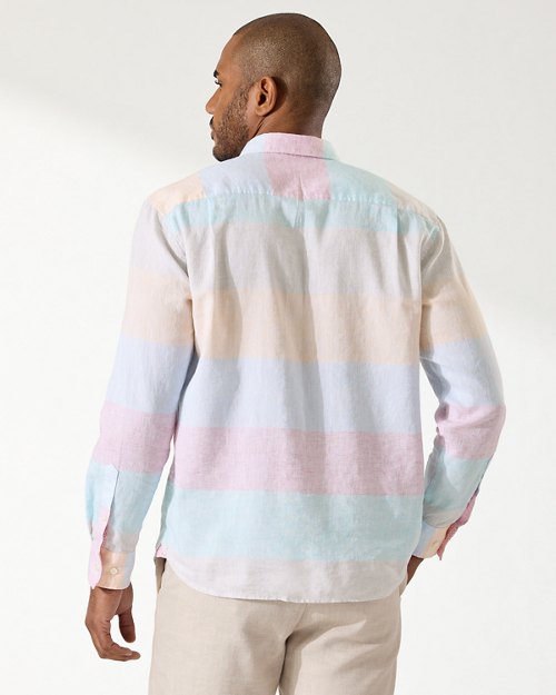 Barbados Breeze Sail Stripe Stretch-Linen Shirt