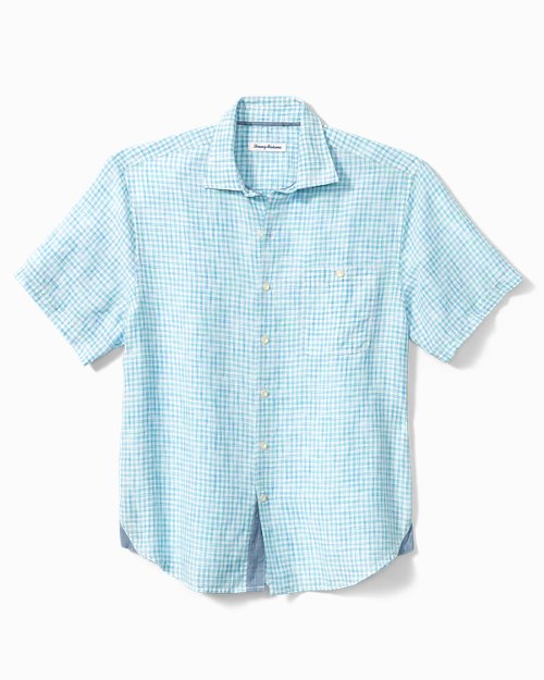 Sand Linen Beach Check Camp Shirt