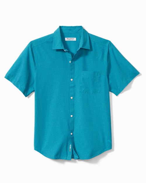 Big and Tall Bahama Coast IslandZone Heathered Solid Camp Shirt