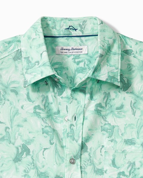 Big and Tall San Lucio Brushstroke Flora IslandZone Stretch Short-Sleeve Shirt
