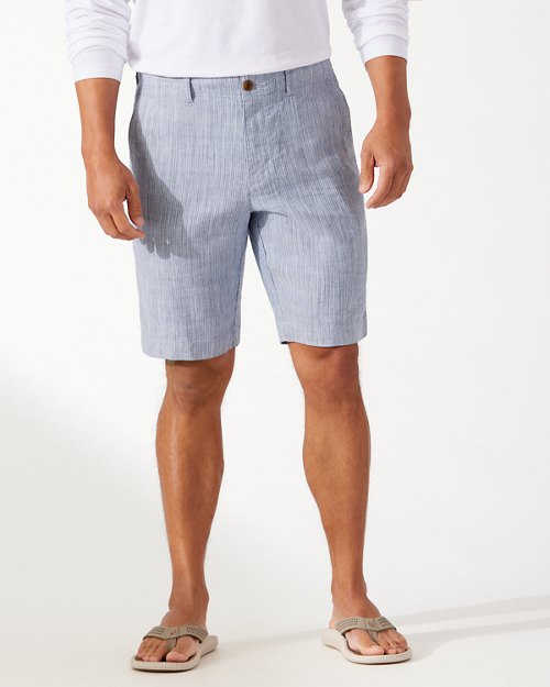 Harbor Herringbone Stretch-Linen 10-Inch Shorts