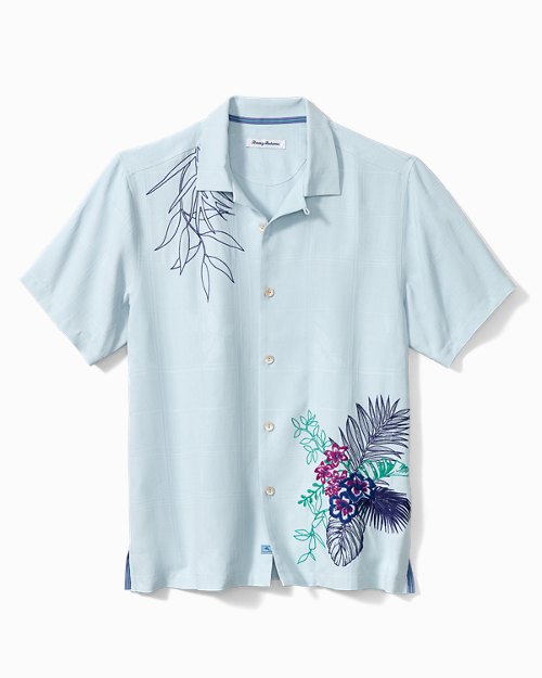 Big and Tall Tropical Impressions Silk Camp Shirt