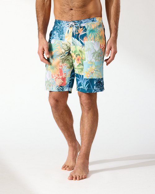 Big and Tall Baja Patchwork in Paradise Board Shorts