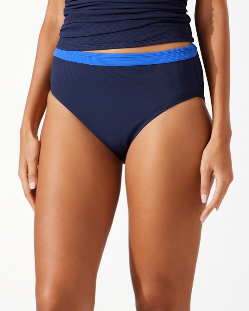 Island Cays Colorblock High-Waist Bikini Bottoms