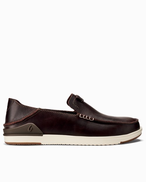 Mens OluKai Kākaha Leather Slip-On Shoes