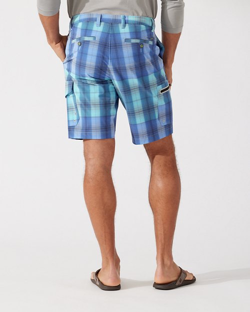 Cayman Isles Sea Plaid IslandZone 10-Inch Hybrid Shorts