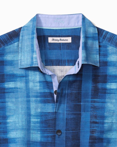 Big and Tall Shibori Bay Silk Camp Shirt