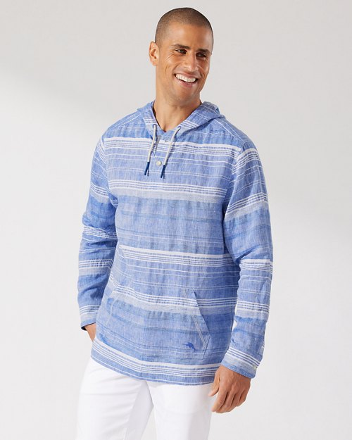 Barbados Breeze Baja Stretch-Linen Hoodie