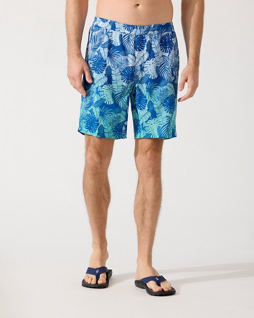 Big and Tall Monterey Coast Ombré Palms IslandZone Elastic-Waist Shorts