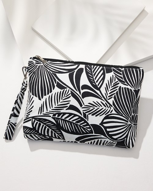 Wood Cut Floral Beach Clutch