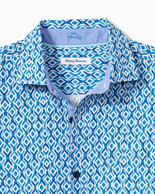 Big and Tall Diamond Tides Silk Camp Shirt