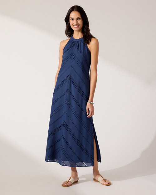 Island Diamond Eyelet Maxi Dress