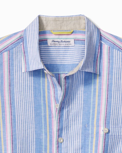 Big and Tall Barbados Breeze Tidal Stripe Stretch-Linen Shirt