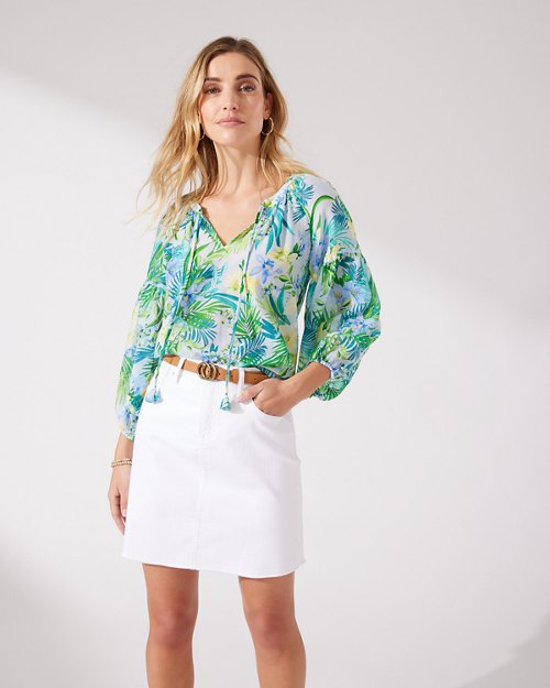 Agua Amara Seaside Blooms -Sleeve Top