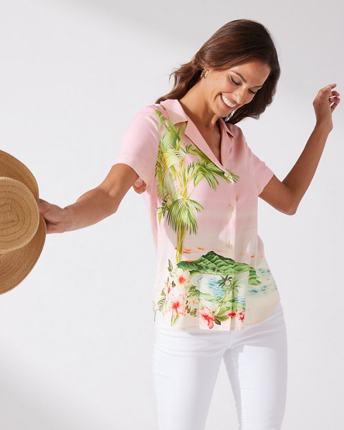 Artist Series 23 Perfect Paradise Talulla Silk Camp Shirt