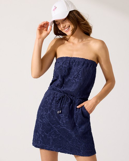 Textured Beach Terry Bandeau Dress