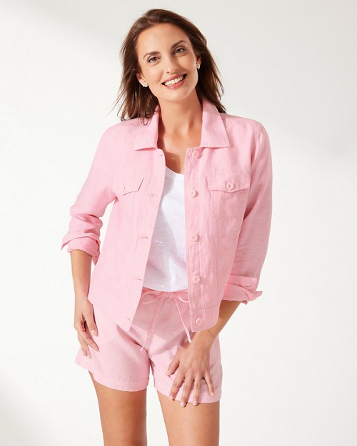 Two Palms Clean-Edge Linen Jacket