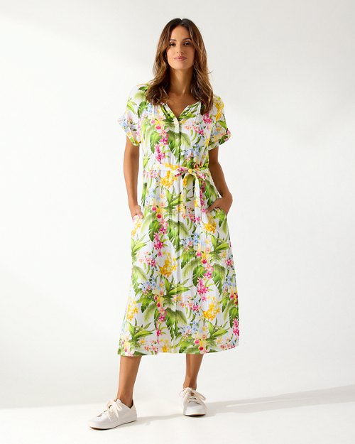 Breezy Blooms Island Gauze Midi Dress