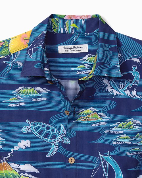 Big and Tall Artist Series 23 Bahama Coast Aloha From Hawaii IslandZone Camp Shirt