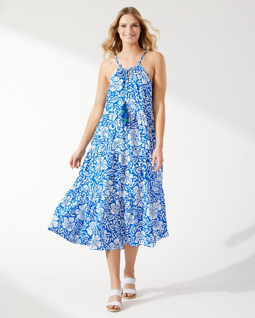 Hibiscus Tiered Midi Dress