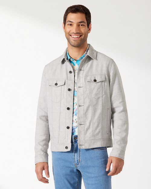 Hana Bay Trucker Linen-Blend Jacket