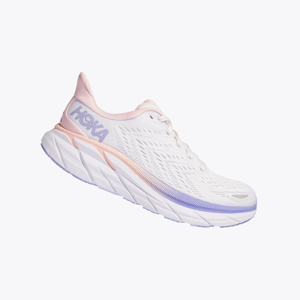 Women's Clifton 8 – Champagne White / Manganese Crystal Pink