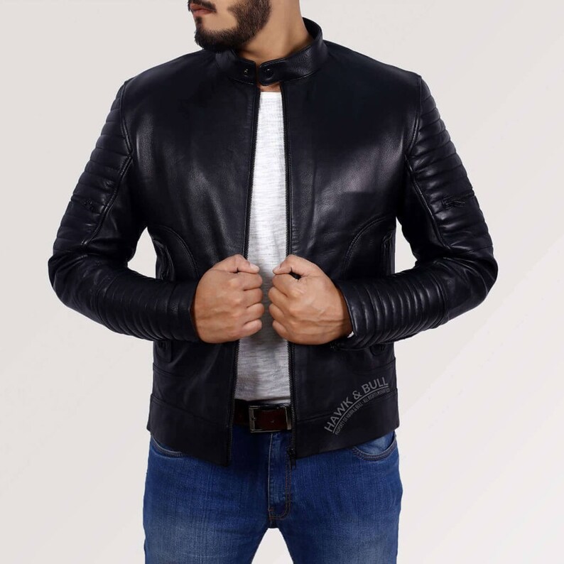 Leather Riding Jackets Black Leather Biker Jacket Motorcycle Jackets For Men Black Leather Motorcycle Jacket Motorcycle Racing Jacket
