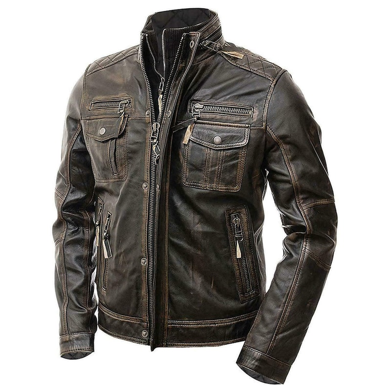Brown Motorcycle Jacket Motorcycle Jackets For Men Leather Biker Jacket Mens Motorcycle Leather Jacket Mens Vintage Motorcycle Jacket