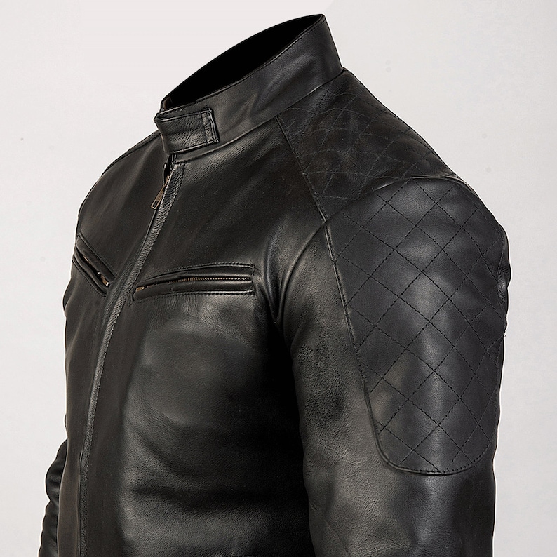 Black Bomber Leather Jacket With Sleeve Pocket MA1 Flight Bomber Jacket Mens Black Leather Flight Jacket Men Black Leather Bomber Jacket MA1