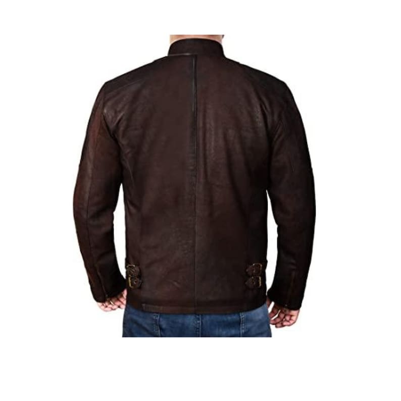 Brown Biker Leather Jacket Mens With Suede Finish Brown Leather Motorcycle Jacket Men Suede Leather Biker Jacket Brown Cafe Racer Jacket Men