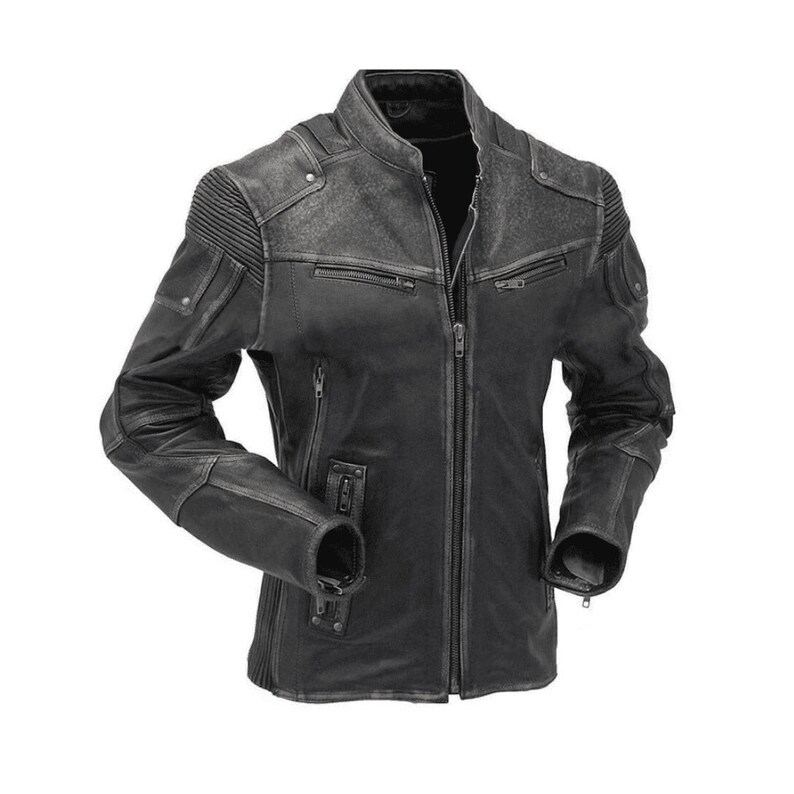 Vintage Motorcycle Jacket Black Leather Biker Jacket Cafe Racer Leather Jacket Leather Biker Jacket Mens Motorcycle Leather Jacket Mens