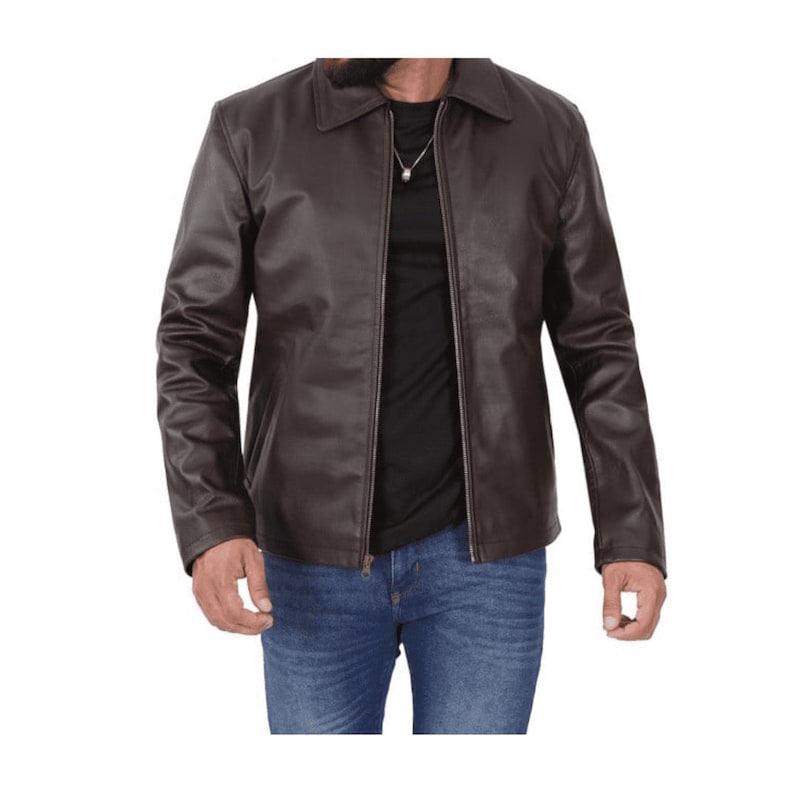Leather jacket for men brown Motorcycle Jacket men Real Leather Biker Jacket male cafe racer jacket Genuine Leather Moto jacket Distressed