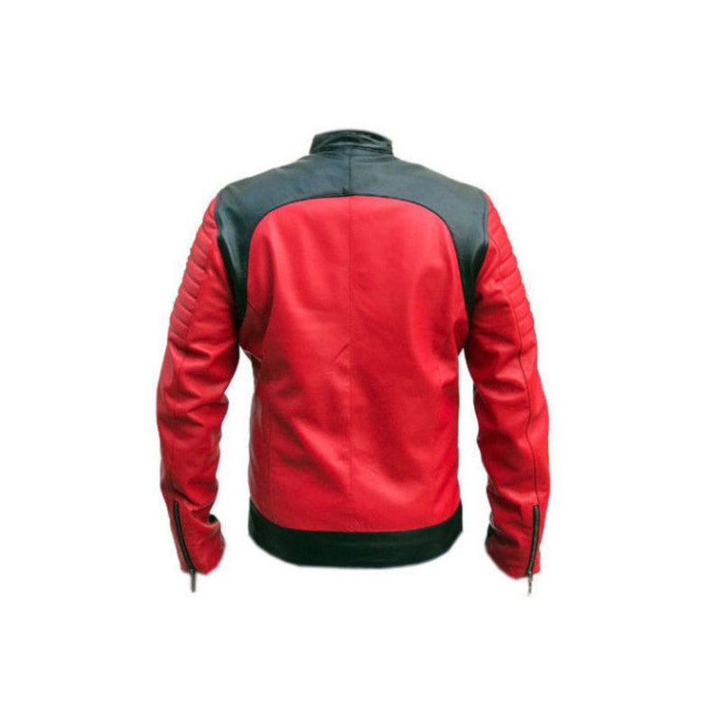 Red Motorcycle Jacket Motorcycle Jackets For Men Cafe Racer Leather Jacket Leather Biker Jacket Mens Motorcycle Leather Jacket Mens