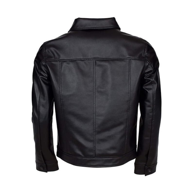 Black Leather Moto Jacket Mens With Paneled Design Cafe Racer Leather Jacket Mens Black Leather Motorcycle Jacket Black Biker Leather Jacket