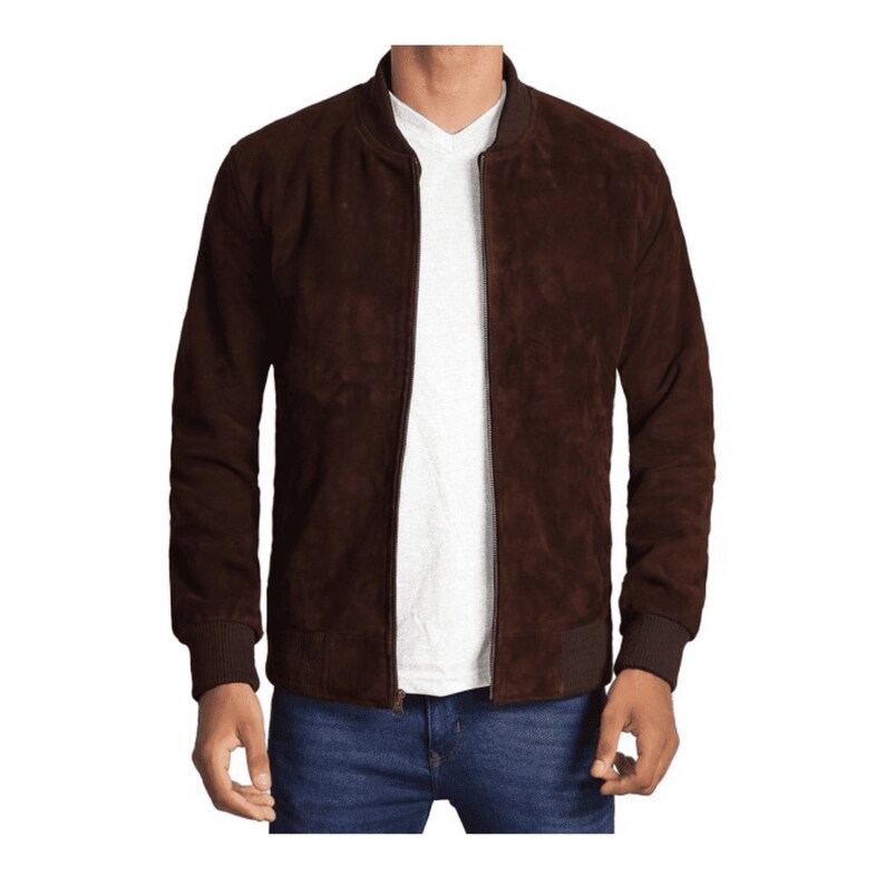 Dark Brown Suede Biker Jacket Mens With Side Pockets Mens Biker Suede Jacket Cafe Racer Jacket Mens Brown Motorcycle Jacket Men Biker Jacket