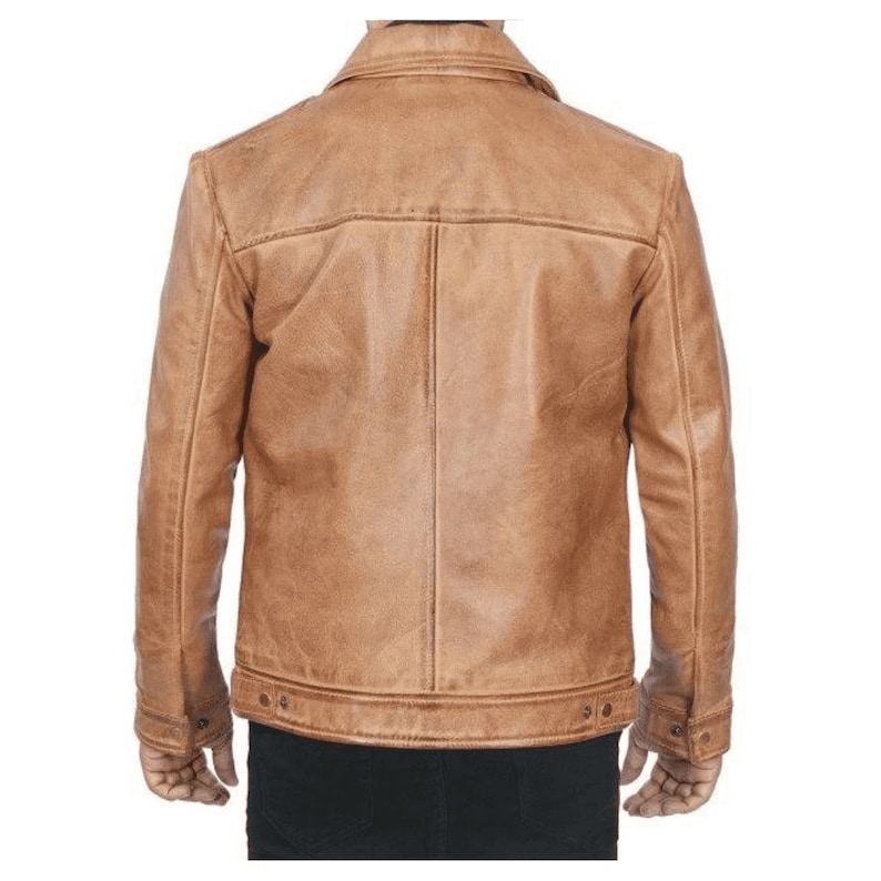 Brown Leather Riding Jacket Mens With Side Pockets Biker Leather Jacket Brown Waxed Motorcycle Jacket Brown Leather Motorcycle Jacket Mens