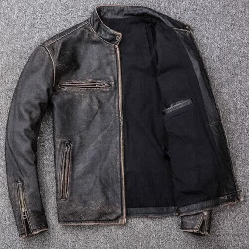 Motorcycle Jackets For Men Distressed Leather Motorcycle Jacket Leather Biker Jacket Mens Black Leather Biker Jacket Vintage Biker Jacket