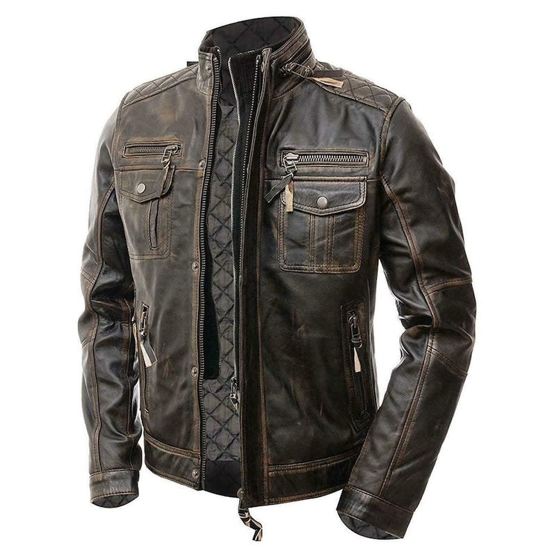 Brown Motorcycle Jacket Motorcycle Jackets For Men Leather Biker Jacket Mens Motorcycle Leather Jacket Mens Vintage Motorcycle Jacket