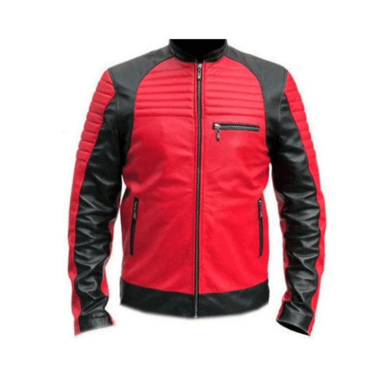 Red Motorcycle Jacket Motorcycle Jackets For Men Cafe Racer Leather Jacket Leather Biker Jacket Mens Motorcycle Leather Jacket Mens