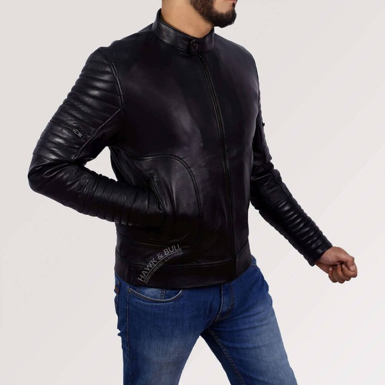 Leather Riding Jackets Black Leather Biker Jacket Motorcycle Jackets For Men Black Leather Motorcycle Jacket Motorcycle Racing Jacket