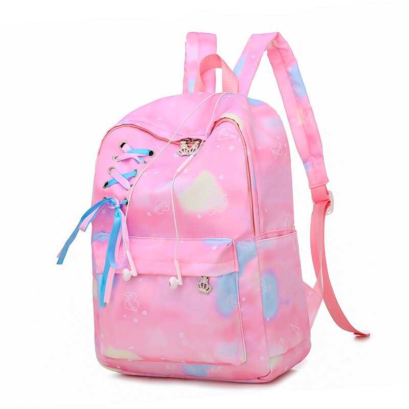 Waterproof Solid Color Nylon WOMEN Backpack Female Large Capacity Schoolbag Vintage Girl Shoulder Bags Travel Bag Bolsa Feminina