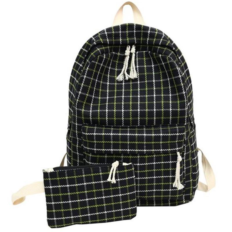 New Fashion WOMEN 'S Backpack College Wind Student Girl Bag Travel Plaid Style Shoulder Bag