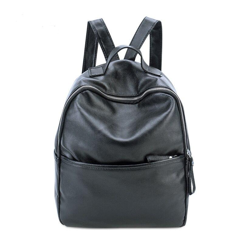 2019 New High Soft Leather Backpack For WOMEN Multi pocket Travel Backpacks School Bag for Teenage Girls