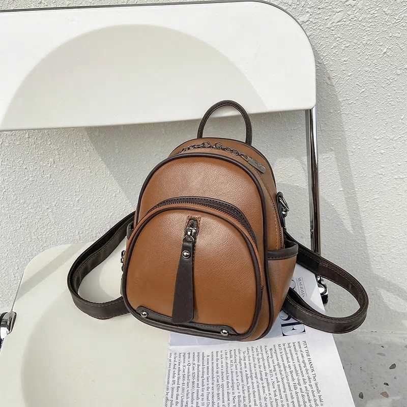 Nowy projektant mody kobiet skorzany plecak Mini miekki wielofunkcyjny maly plecak szkolny kobiet panie torba na ramie torebka dziewczeca