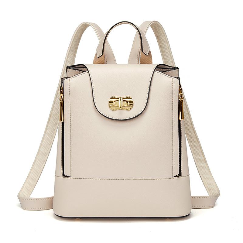 Fashion Simple Color Matching Backpack Casual College Style WOMEN 's Backpack