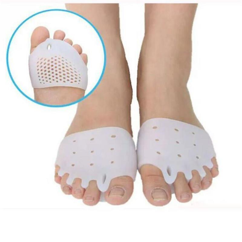 Silicone Insoles Forefoot Pads Toe Separator Pain Relief Shoes Insoles Toe Hallux Valgus Corrector Cushion Gel Protect Socks